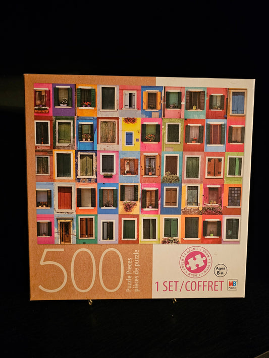 Milton Bradley Colorful Windows 500 Piece Jigsaw Puzzle