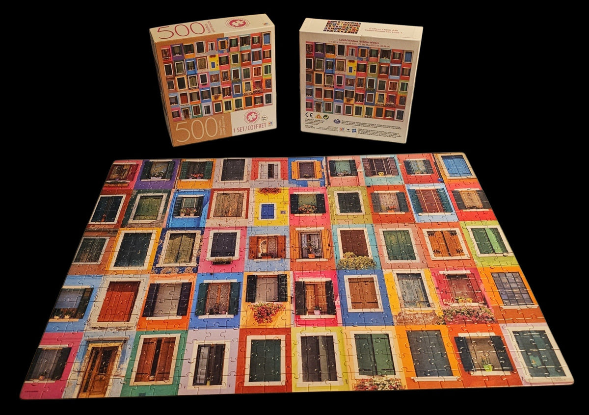 Milton Bradley Colorful Windows 500 Piece Jigsaw Puzzle
