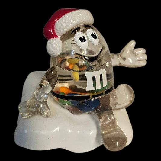 Vintage M&M's Secret Santa Snow Globe Candy Box Topper