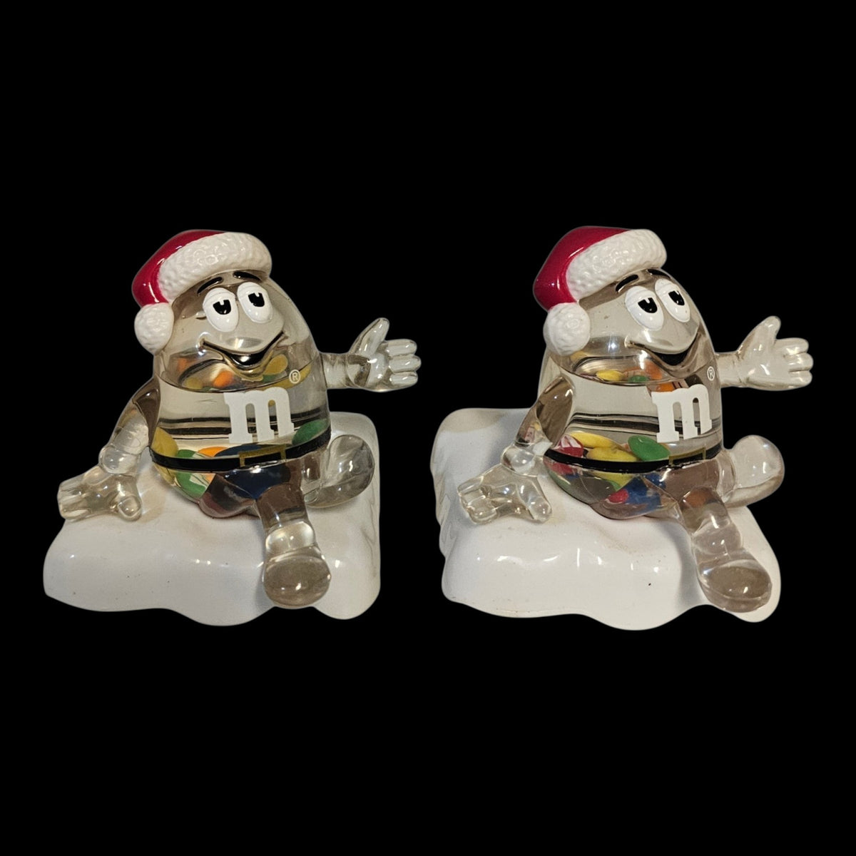 Vintage M&M's Secret Santa Snow Globe Candy Box Topper